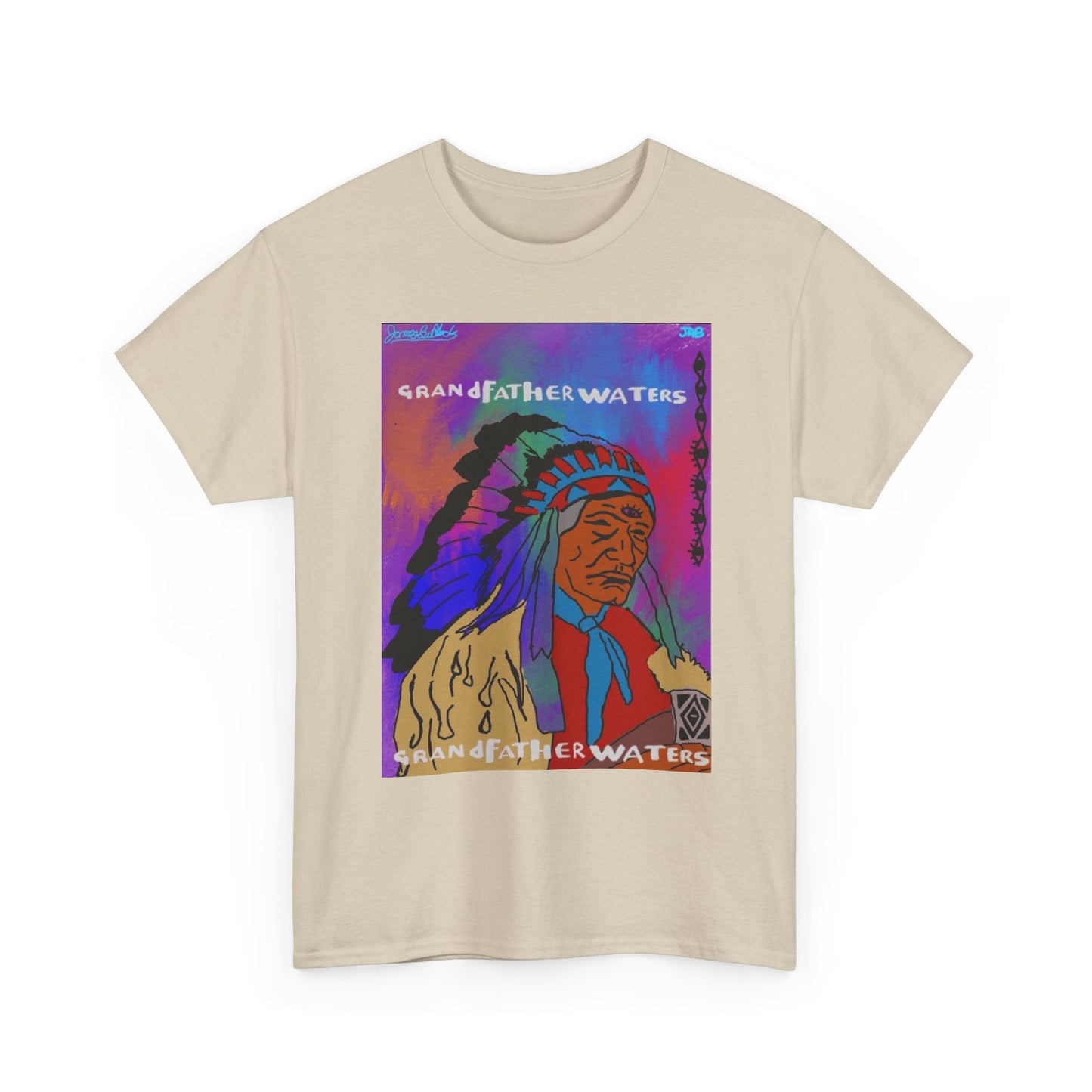 Graphic Tee — 'Grandfather Waters' Native Chief Portrait Art T-Shirt