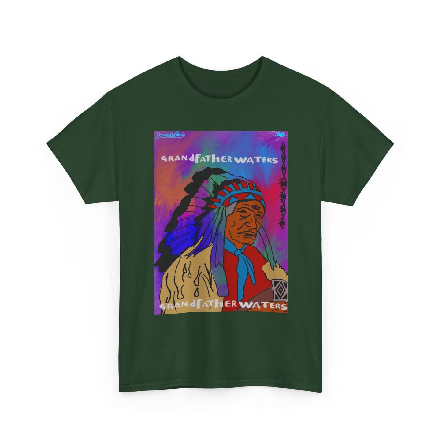 Graphic Tee — 'Grandfather Waters' Native Chief Portrait Art T-Shirt